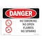 Signmission Safety Sign, OSHA Danger, 10" Height, 14" Width, No Smoking No Open Flames No Sparks, Landscape OS-DS-D-1014-L-1492 - alternate 1